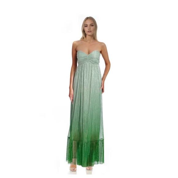 Jewel Badgley Mischka Metallic Ombré Strapless Gown size 10 (New) - Picture 1 of 7